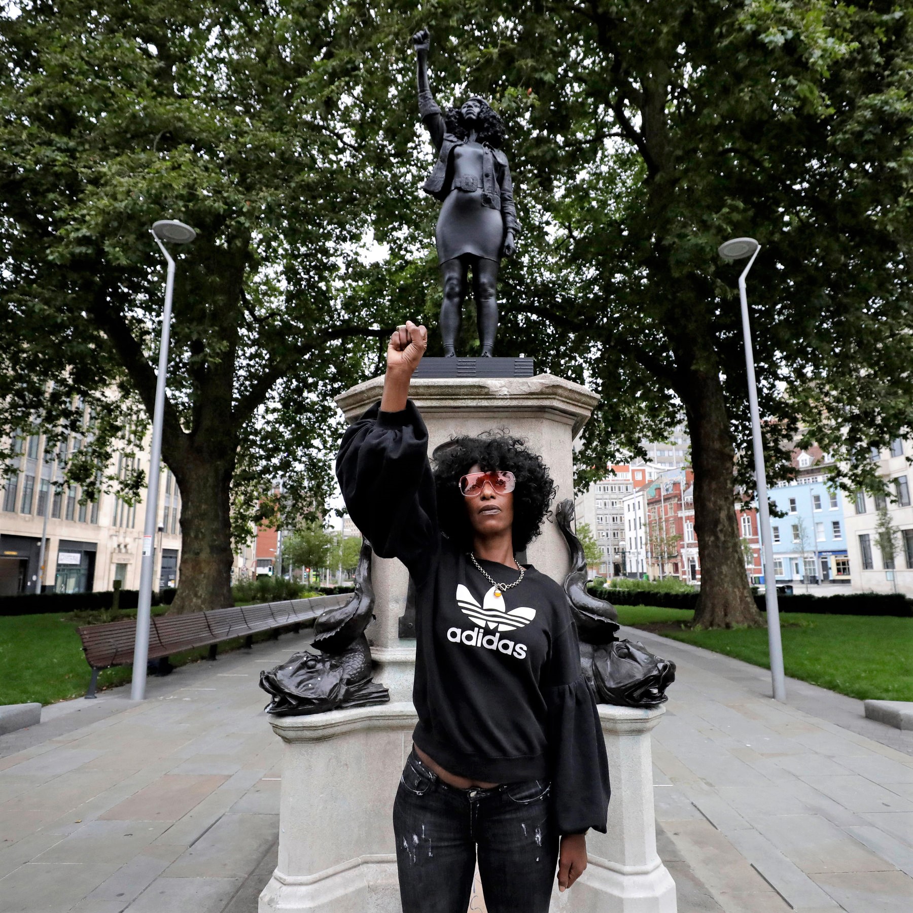 Statue of a female protester replaces that of a 17th-century slave trader