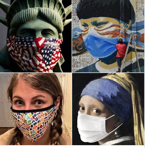 Four images: Artists opine about face masks