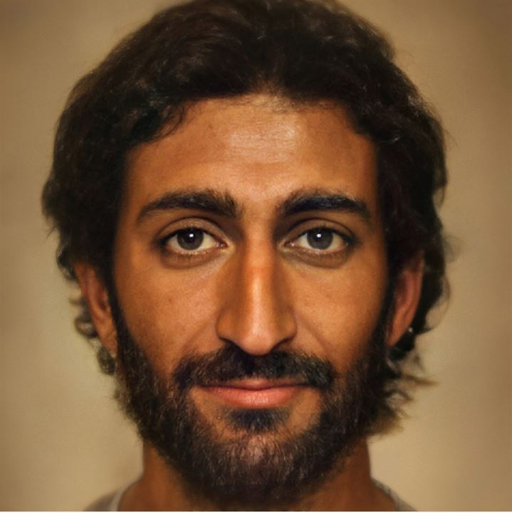 Hyper-realistic portrait of Jesus created by Dutch photographer Bas Uterwijk, using AI