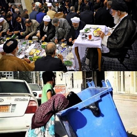 Contrast: Feast for Iran's mullahs and their cronies; dumpster-diving for children of the streets