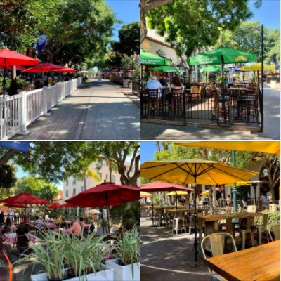 The restaurant scene in downtown, Santa Barbara: Photos from my walk along the new pedestrian-friendly State Street