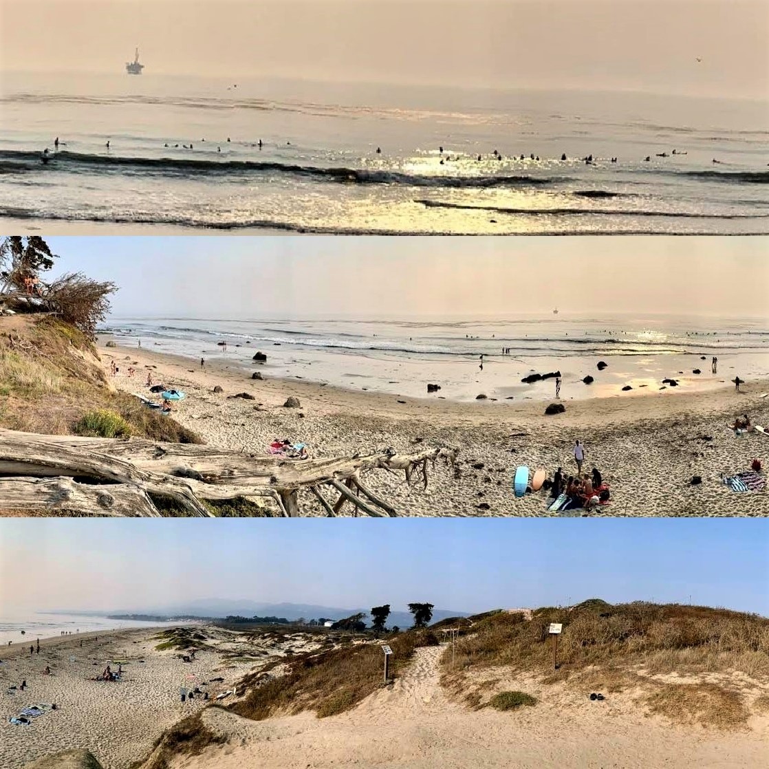 Three panoramic photos I took at Goleta's Coal Oil Point Beach this afternoon