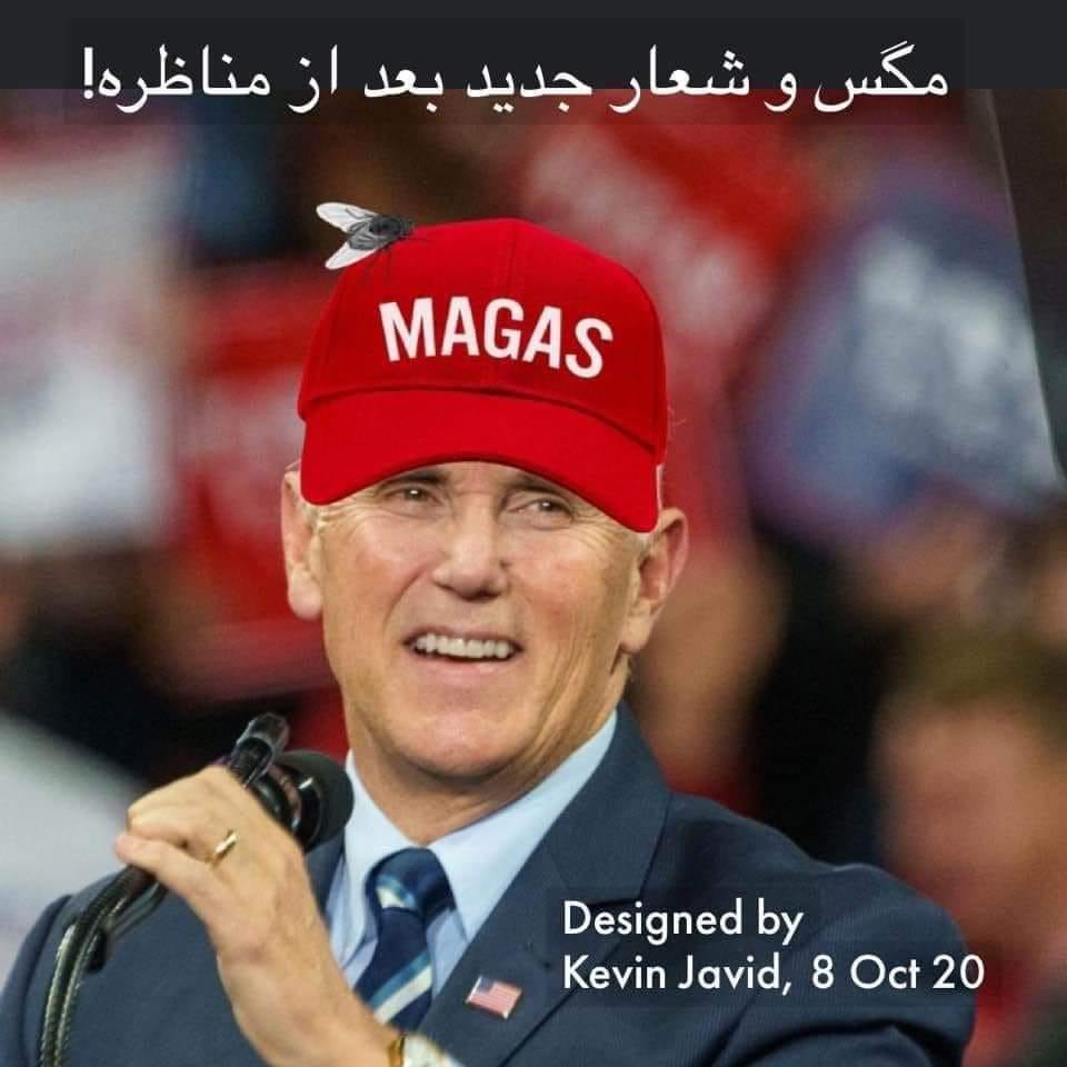 A new slogan and meme has emerged after the VP debate: 'MAGAS' (the word means 'fly' in Persian)