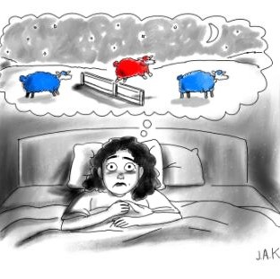 Cartoon: Sleeplessness due to late-night anxiety