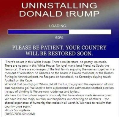 'Uninstalling Donald Trump' meme and Bruce Springsteen quote