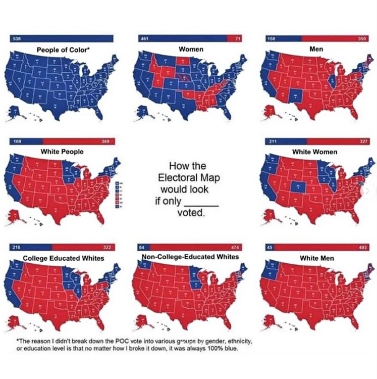 White Supremacy and toxic masculinity on display in the US presidential election results (maps)