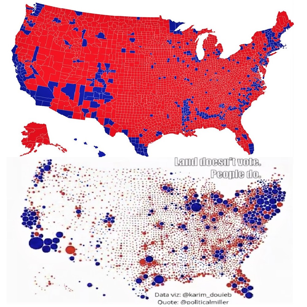 Electoral maps are misleading: Land doesn't vote, people do!