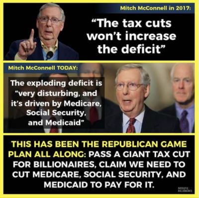 Meme: Mitch McConnell's hypocrisy on budget deficit