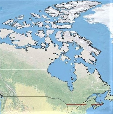 Half of all Canadians live below the red line on the map