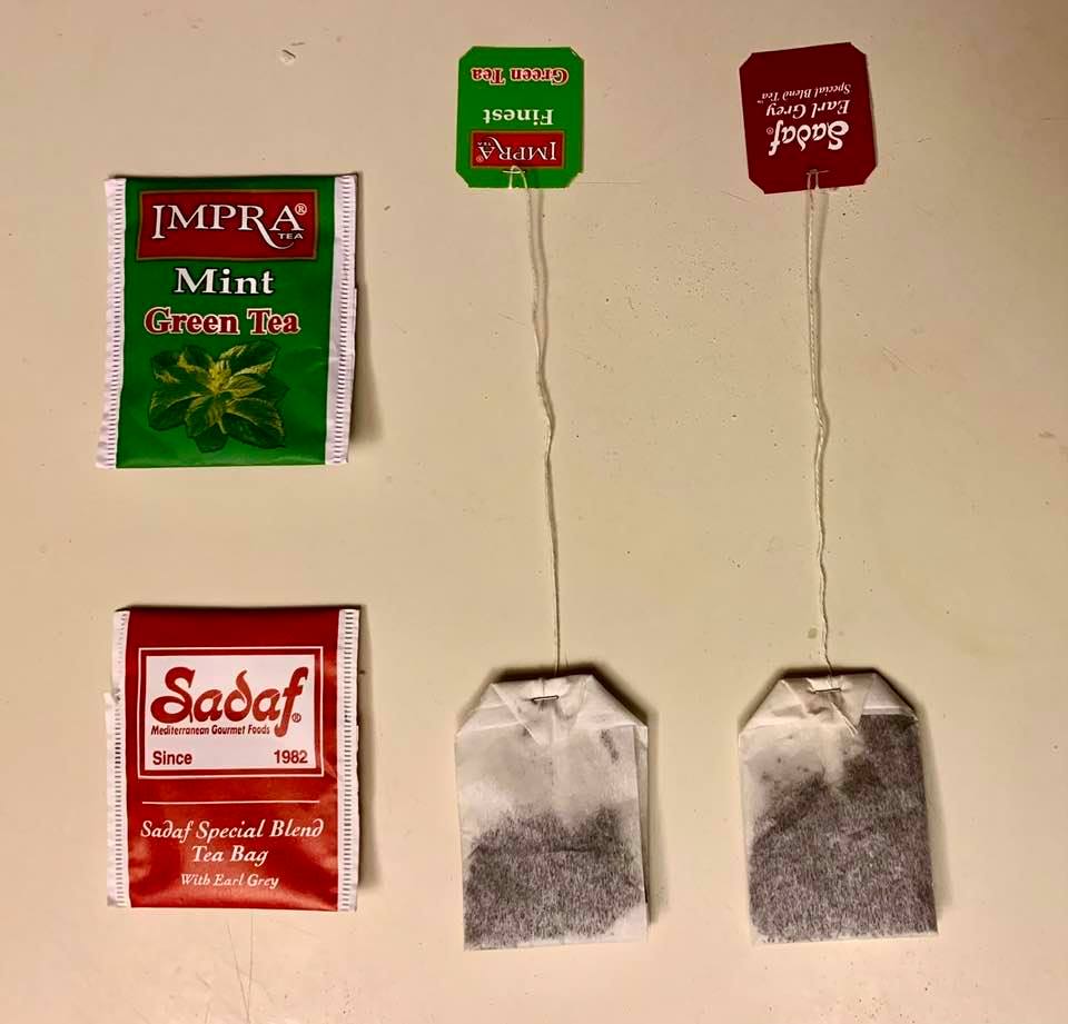Tea bags with distinct brand names and allegedly manufactured in different countries are identical in many respects
