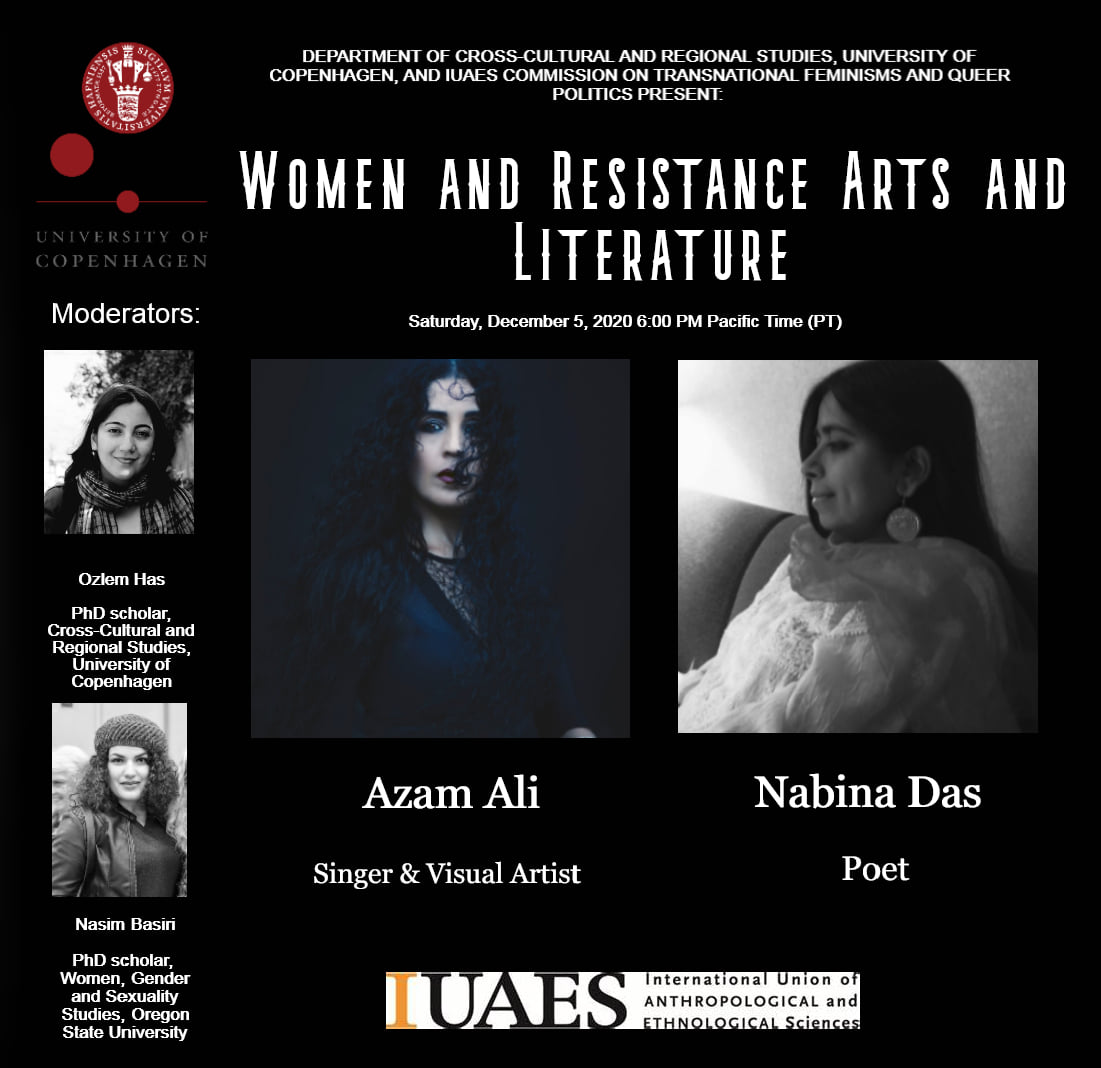 Webinar on 'Women and Resistance Arts and Literature': Webinar flyer