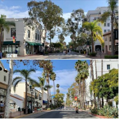 Santa Barbara downtown on Friday, December 11, 2020, looked like a ghost town