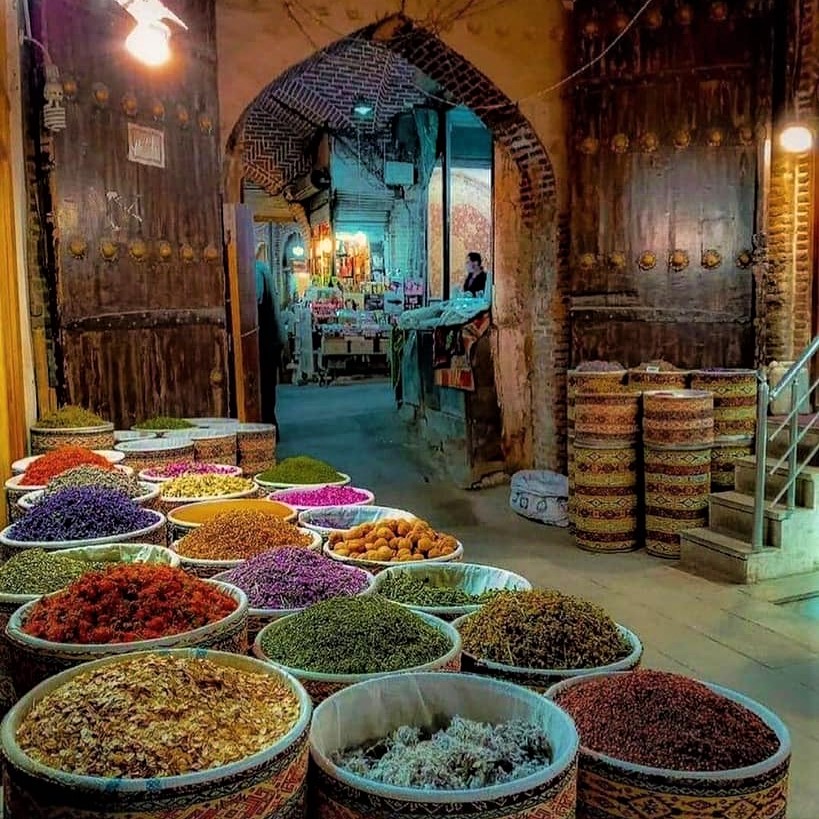 Bazaar spice shop in Tabriz, Iran