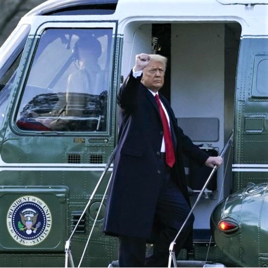 Trump leaving the White House for the last time