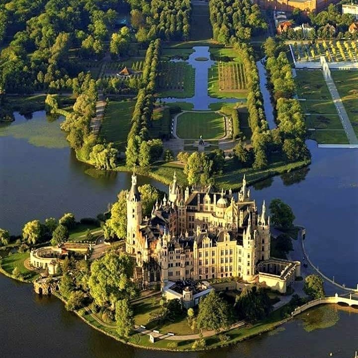 Fine example of Europe's historical architecture: Schwerin Castle in Germany, completed in 1857