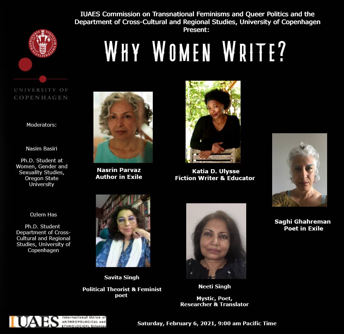 Flyer for Panel 2 on 'Why Women Write'