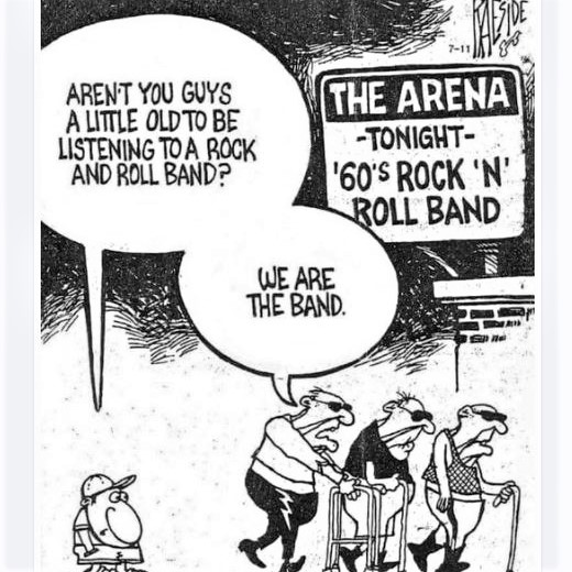 Cartoon: On concerts by 1960s rock-n-roll bands
