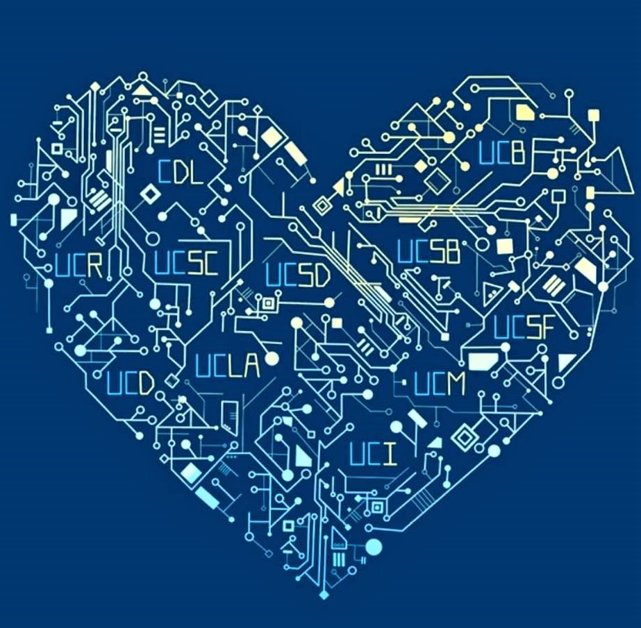 Heart-shaped printed circuit: University of California loves technology!