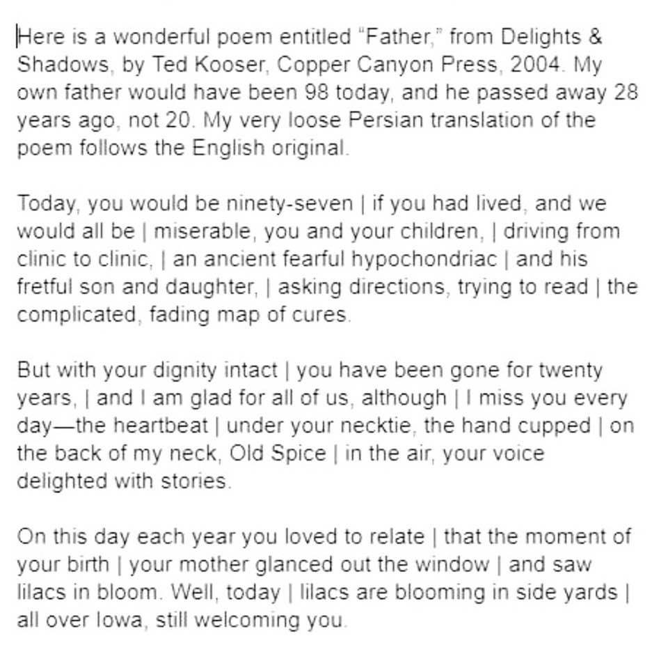 Commemorating the 29th anniversary of my dad's passing: English poem