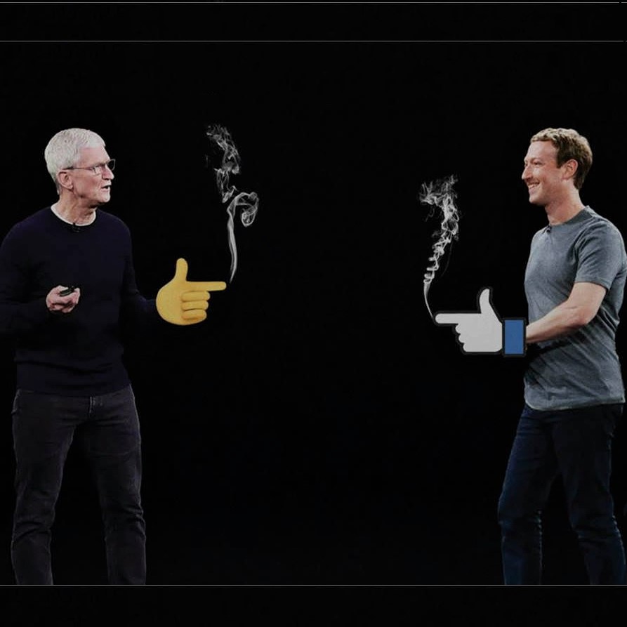 Dueling-giants meme: Apple and Facebook