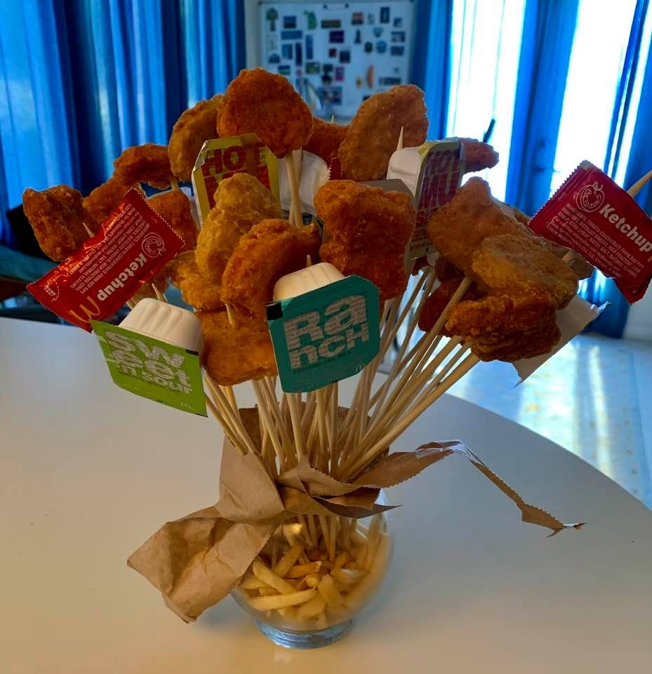Valentine's Day special: My daughter's bouquet of chicken nuggets