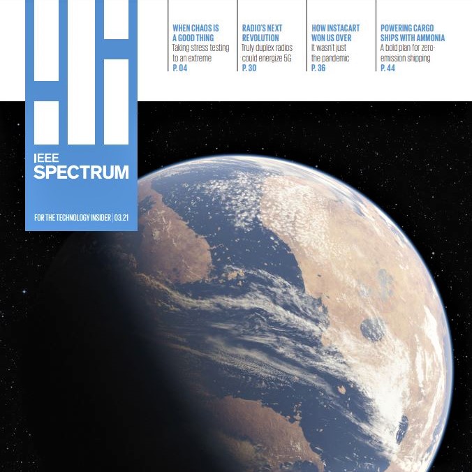 Cover image of IEEE Spectrum magazine, issue of March 2021