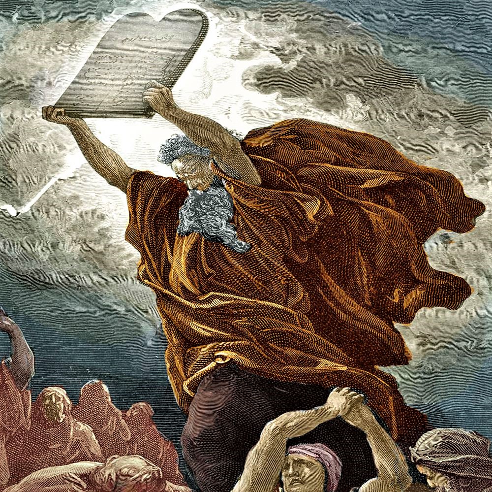 Happy Passover: Moses with tablets