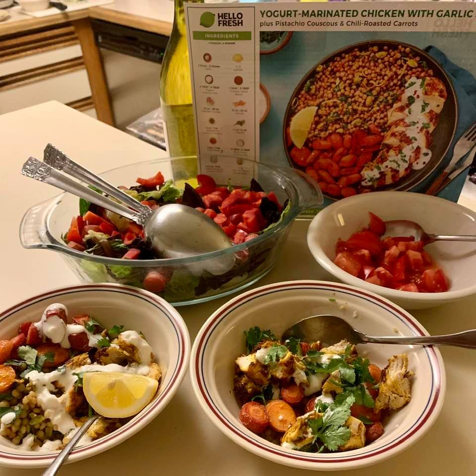 Tonight's 'Hello Fresh' meal with salad