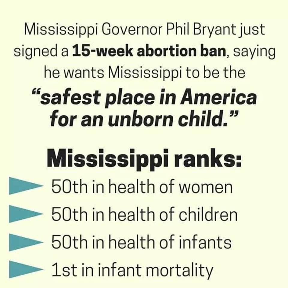 Mississippi: The so-called 'safest US place for an unborn child' is the deadliest place for mothers & delivered children!