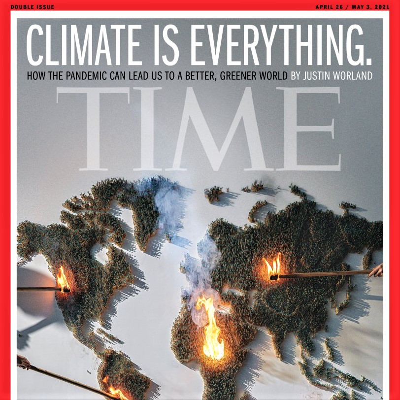 Time magazine cover: The pandemic may have made the climate-change problem a little bit less daunting