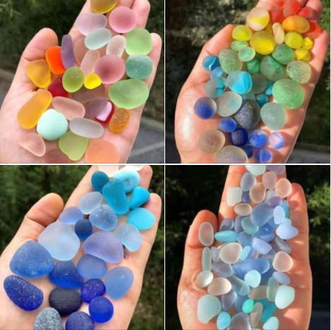 Sea glass of many colors