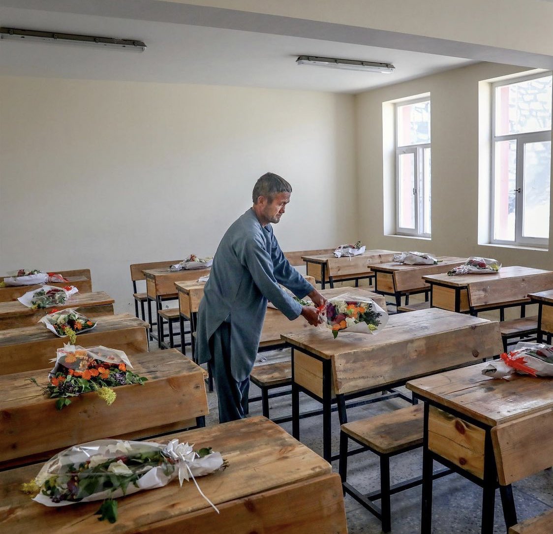 Mourning a loss: A classroom in the Afghan girls' school where 85 were killed by a car-bomb