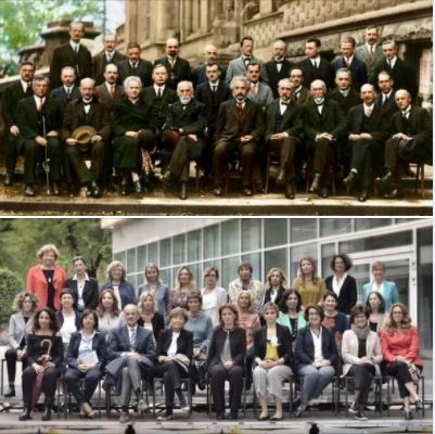 Ninety years later: Women physicists include a single man in their group photo to make a point