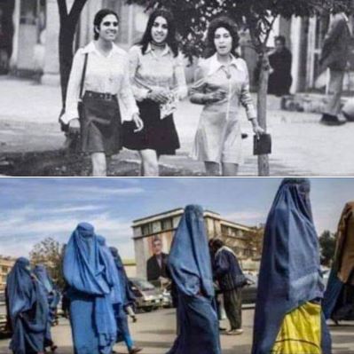 Women in Kabul, Afghanistan, 1972 vs. 2013 