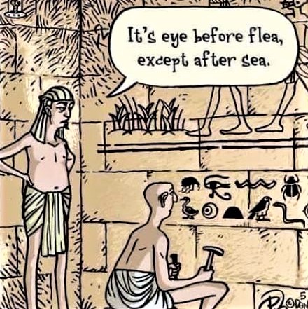 Cartoon: Language instruction in ancient Egypt