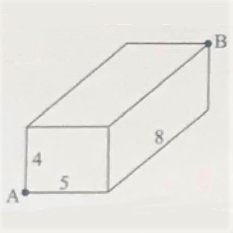 Math puzzle: What is the shortest distance from A to B on the outside of the box?