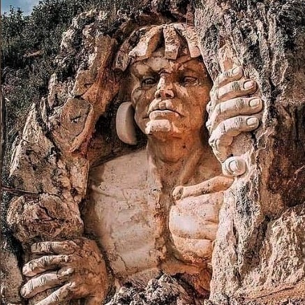 Sculpture carved in a mountain: The Abode of the Gods, Poroy, Peru