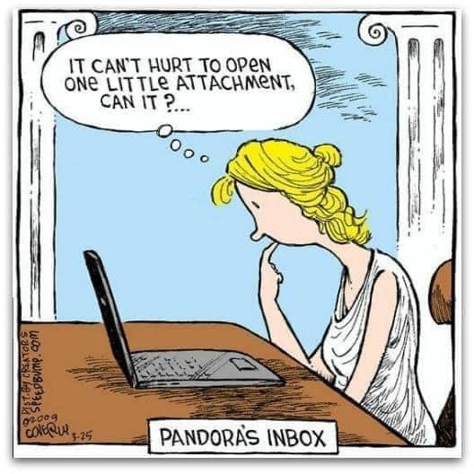 Cartoon: Pandora's inbox.