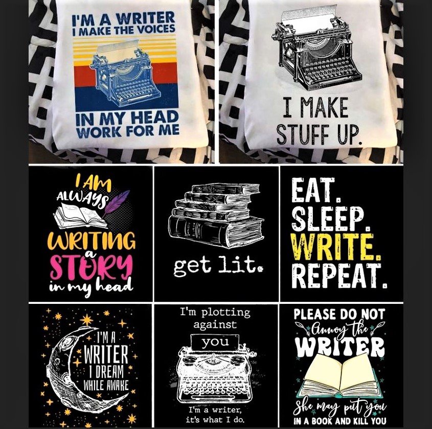 Gifts for writers: T-shirts, with interesting messages