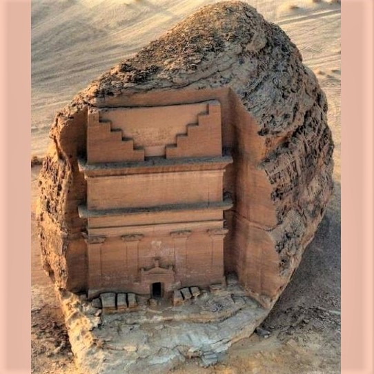 Medain Saleh, a pre-Islamic tomb in Saudi Arabia, has been carved out of a single piece of rock