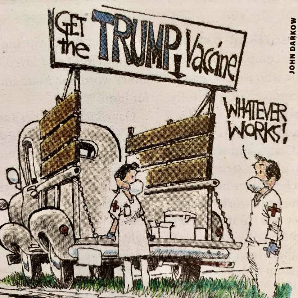 Cartoon: Excellent strategy to get around vaccine distrust of Trump supporters