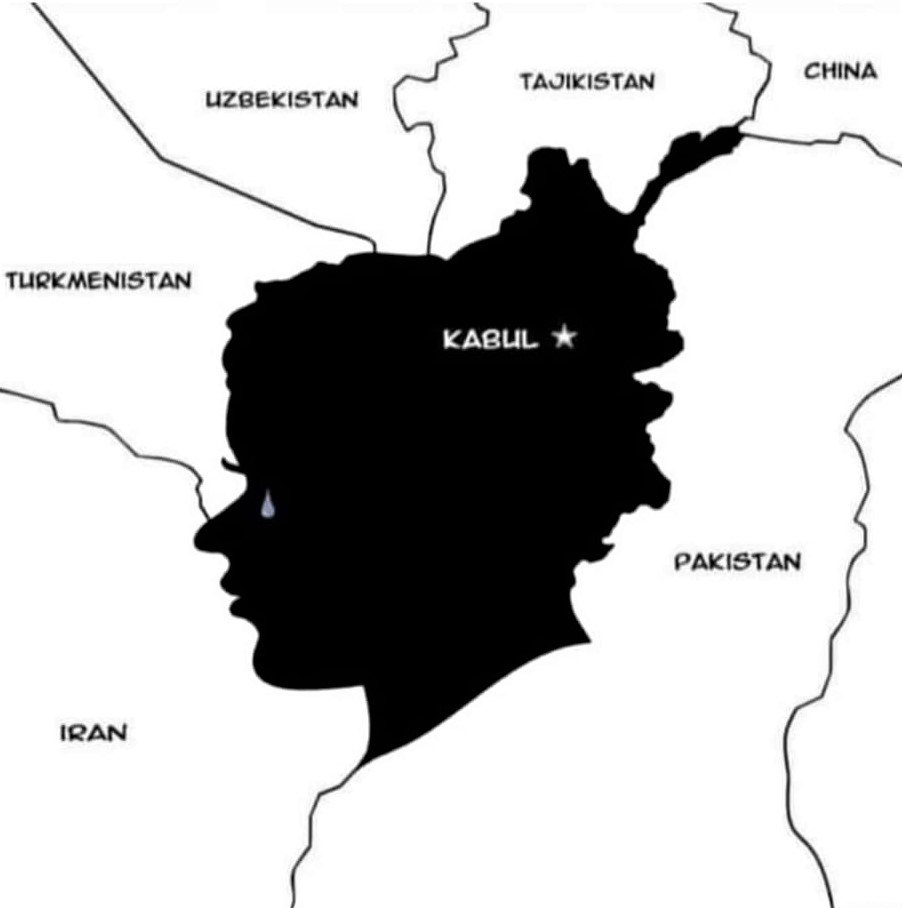 The new map of Afghanistan as a weeping woman
