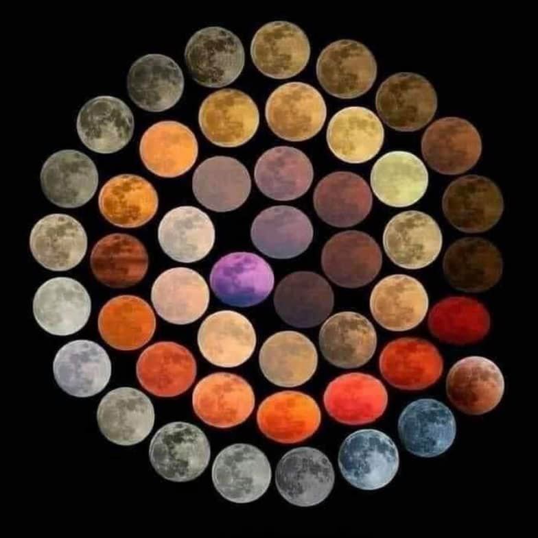 Ten years' worth of photos capturing the Moon's 48 different colors