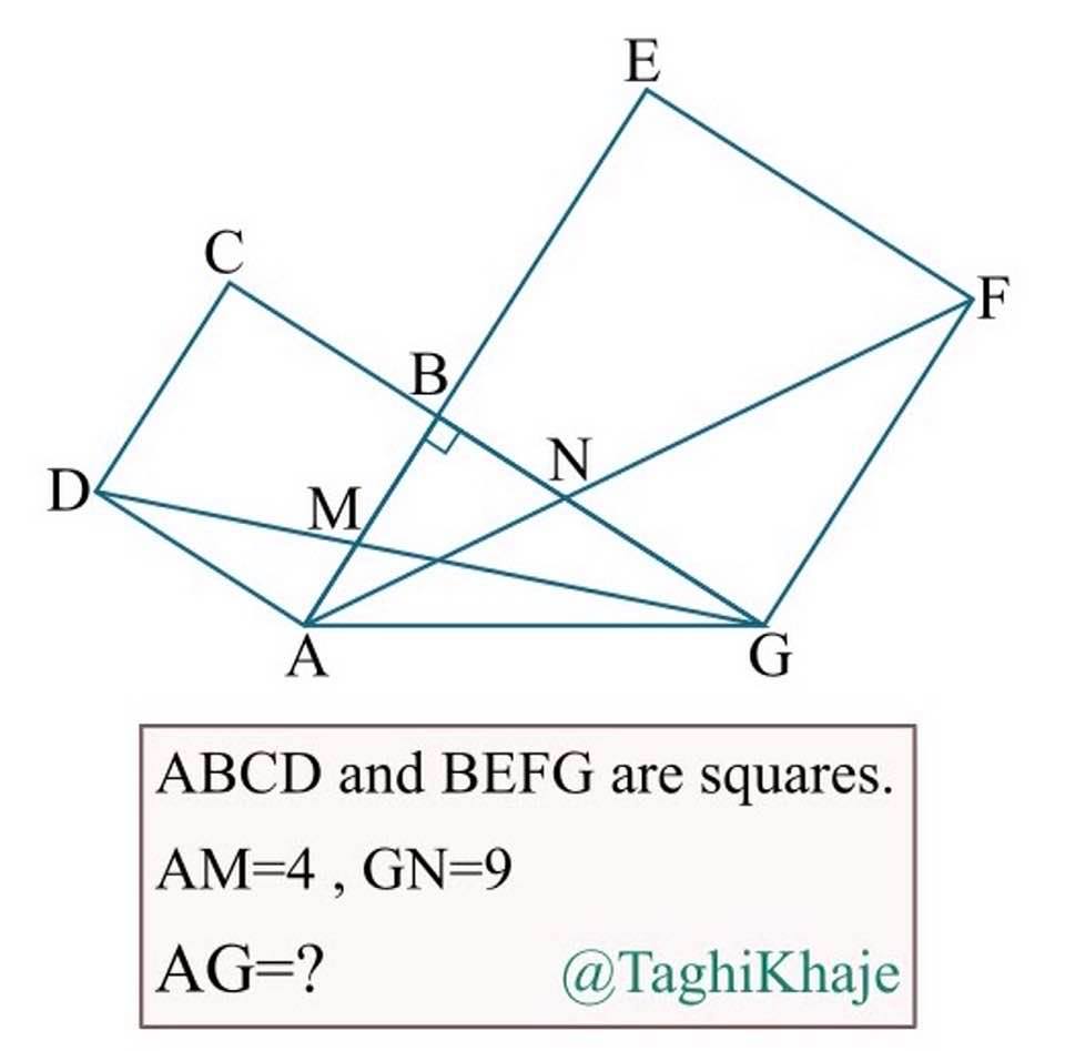 Math puzzle involving two squares and a number of connecting lines