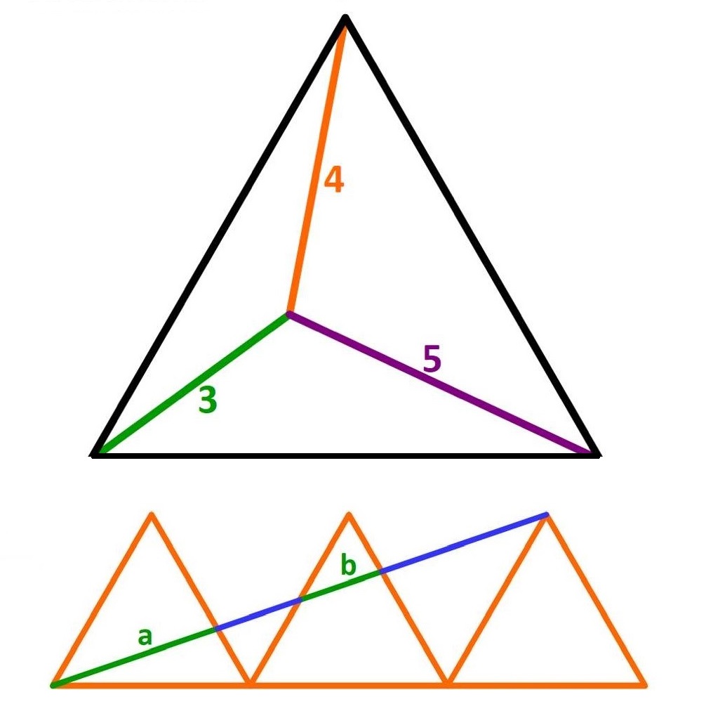 Two math puzzles involving equilateral triangles
