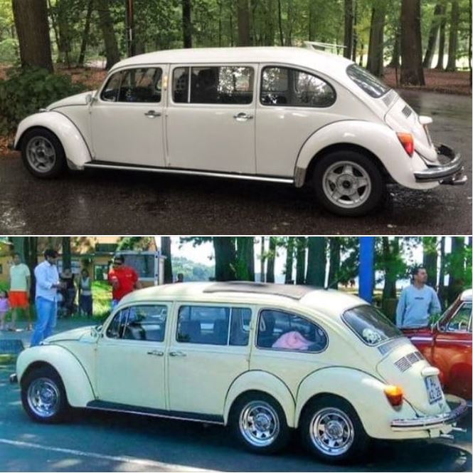 Customized Volkswagen Beatle limo models from the 1970s