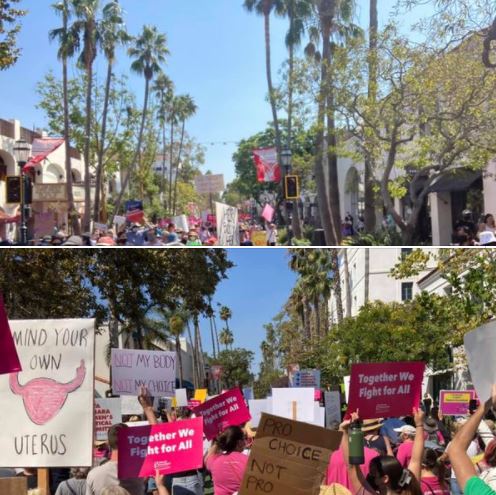 Today at Women's March Santa Barbara, rallying to safeguard reproductive rights: Photos from the Web