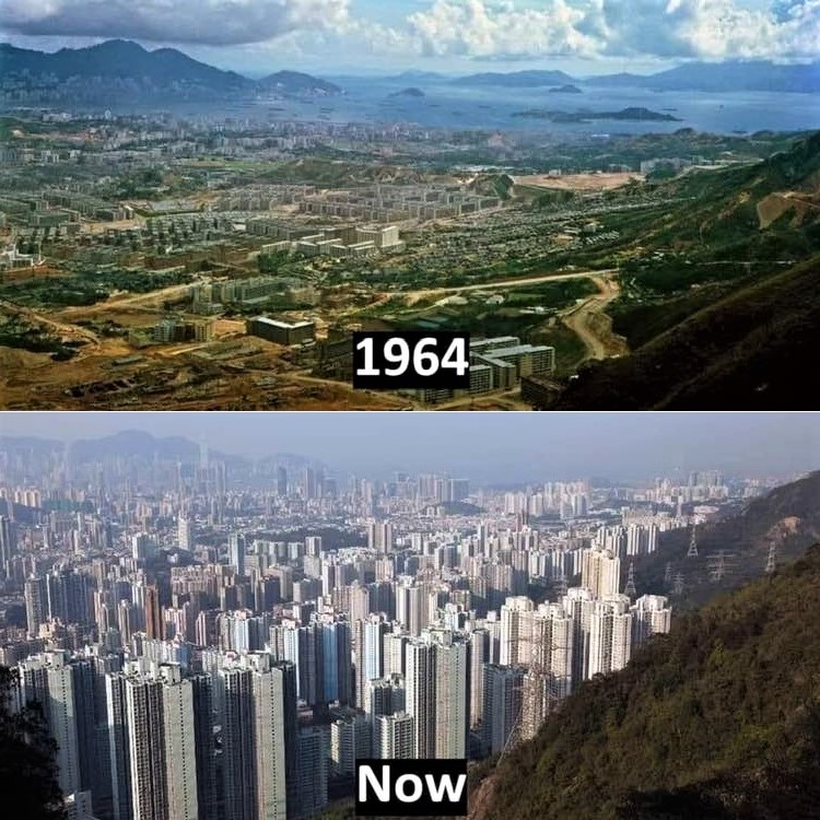 Hong Kong in 1964 & now, nearly half a century later