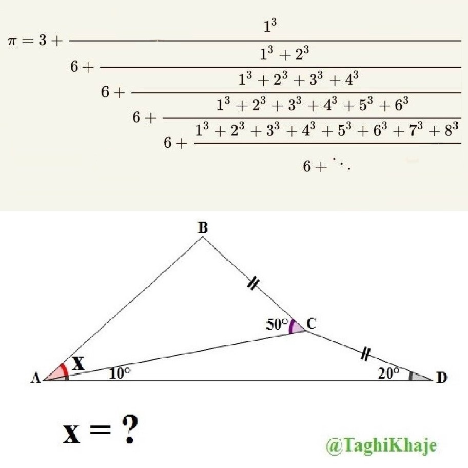 A remarkable experssion for pi and a geometric puzzle