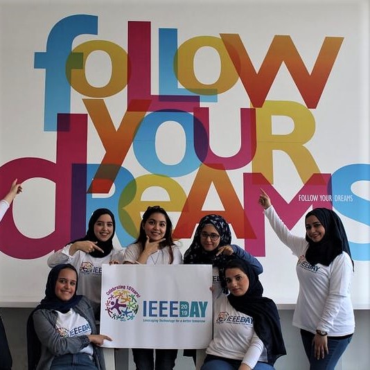 Happy IEEE Day 2021: A group of girls celebrating the day in 2019